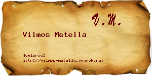 Vilmos Metella névjegykártya